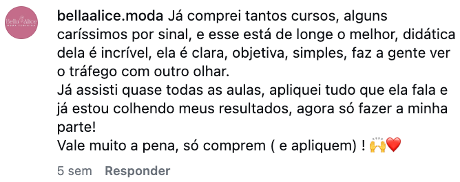 Depoimento da bellaalice