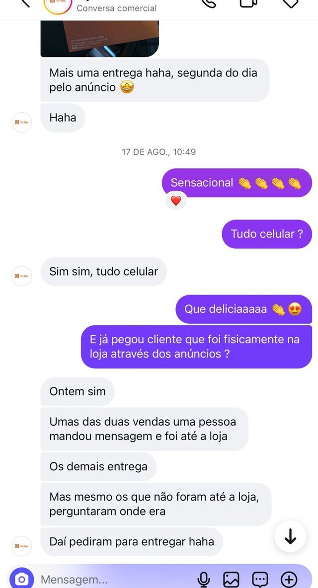 Depoimento de lojista